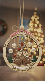 Personalized Family Christmas Tree 2 Layered Mix Piece Ornament