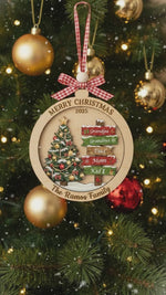 Personalized Family Christmas Signpost 3-Layer Double-Sided Wooden Ornament