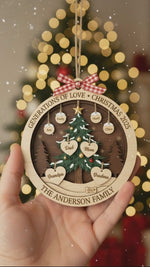 Personalized Generations of Love Christmas 3 Layered Wooden Ornament