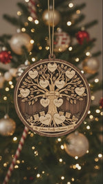 Personalized 3-Layer Double-Sided Wooden Ornament Family Christmas Tree