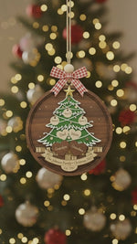 Custom Family Christmas Tree 3-Layer Double-Sided Wooden Ornament