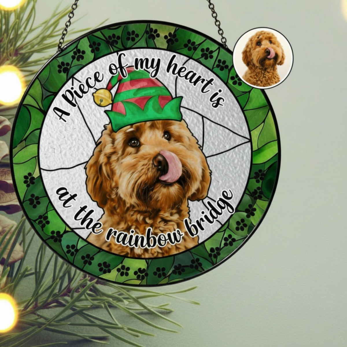 Personalized Rainbow Bridge Dog Ornament