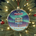 Northern Lights Family Personalized Glass Ornament
