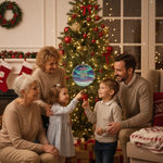 Northern Lights Family Personalized Glass Ornament