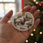 Sleeping Pet Angel Christmas Ornament with Custom Name
