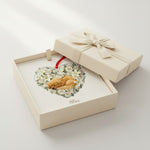 Personalized Pet Loss Memorial Ornament | Custom Photo Heart Flower Wreath Keepsake