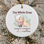 The Whole Crew Personalized Ceramic Ornament for Grandparents