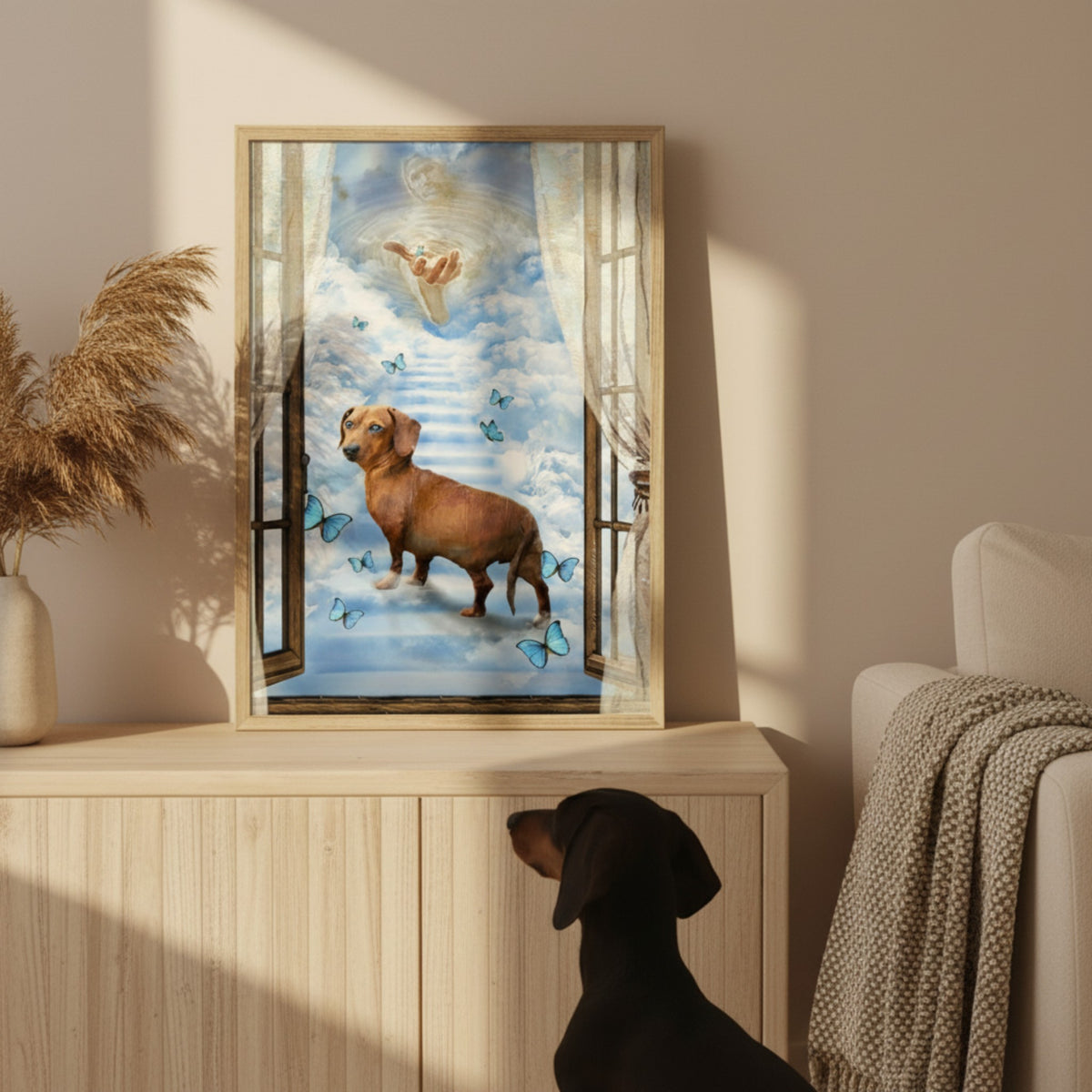 Through the Window to Heaven Custom Pet Portrait