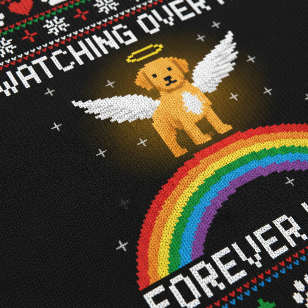 Angel Dog Memorial Ugly Christmas Sweatshirt for Pet Owners