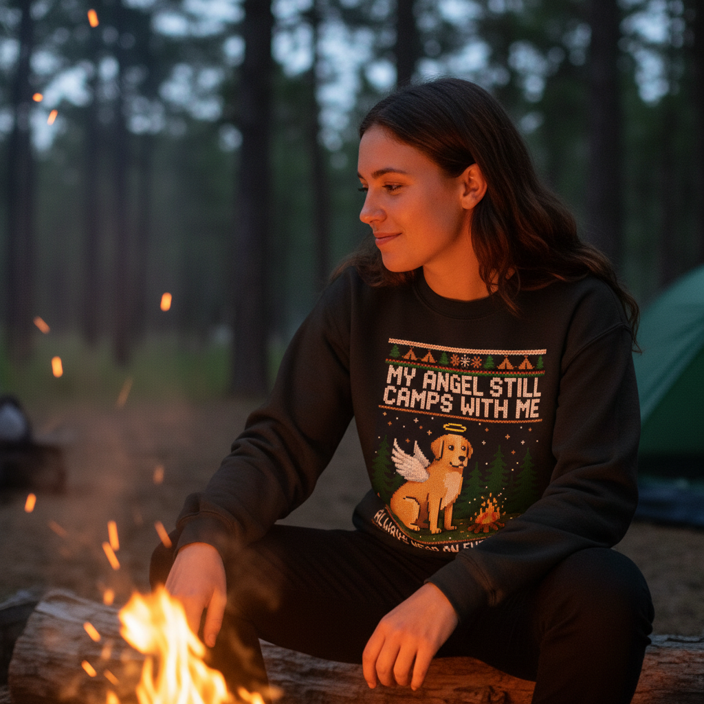 Angel Dog Memorial Ugly Sweatshirt for Camping Lovers