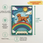 "Until We Meet Again" Rainbow Bridge Dog Canvas - Personalized 3D Paper Cut Keepsake