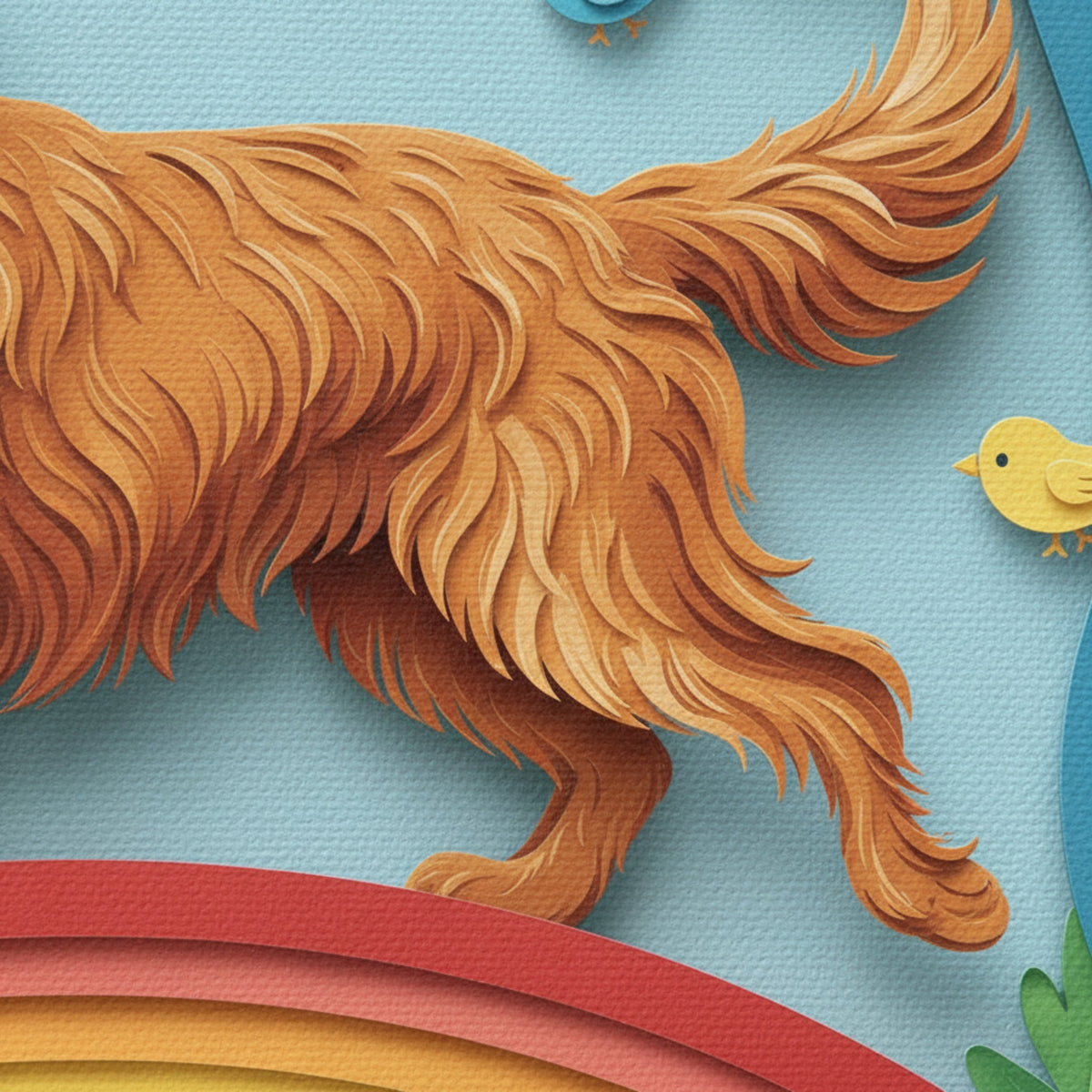 "Until We Meet Again" Rainbow Bridge Dog Canvas - Personalized 3D Paper Cut Keepsake