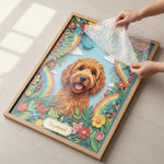 Vibrant Dog Loss Sympathy Gift - Custom Pet Remembrance Wall Art w/ Flowers