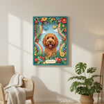 Vibrant Dog Loss Sympathy Gift - Custom Pet Remembrance Wall Art w/ Flowers