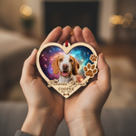 Memorial Galaxy Heart Ornament for Pet Lovers – Custom Photo Wooden Keepsake