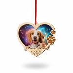 Memorial Galaxy Heart Ornament for Pet Lovers – Custom Photo Wooden Keepsake