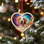 Memorial Galaxy Heart Ornament for Pet Lovers – Custom Photo Wooden Keepsake