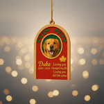 Memorial Leaf Frame Ornament for Pet Lovers – Custom Photo Wooden Tribute